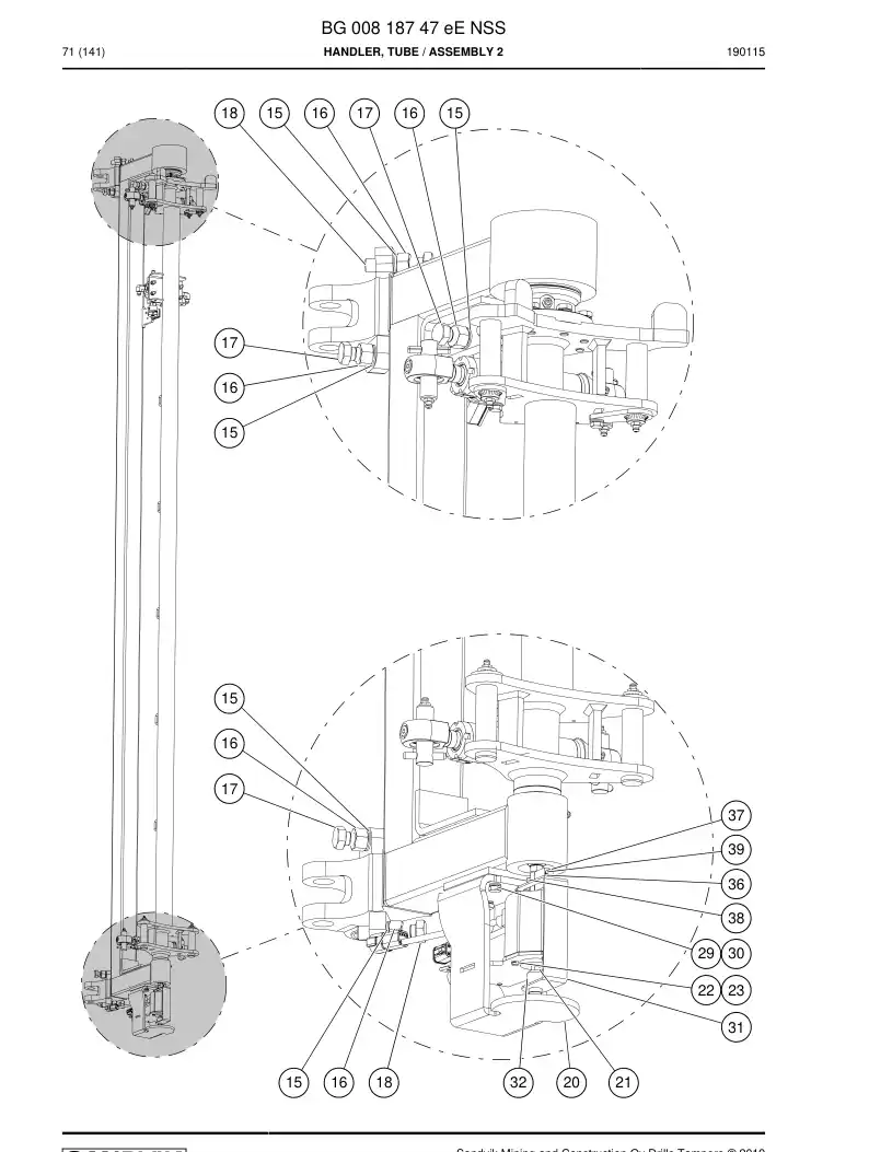 BG00818747e BG 008 187 47e Handler, Tube - Sandvik Technical Drawing