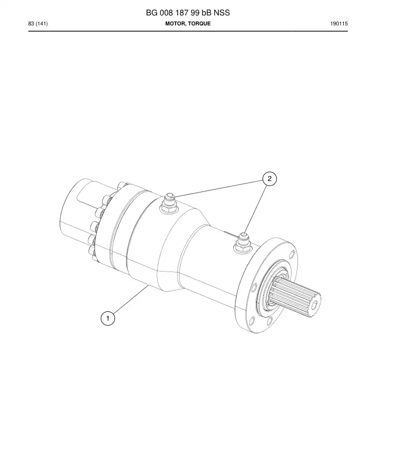 BG00818799b BG 008 187 99b Motor, Torque - Sandvik Technical Drawing