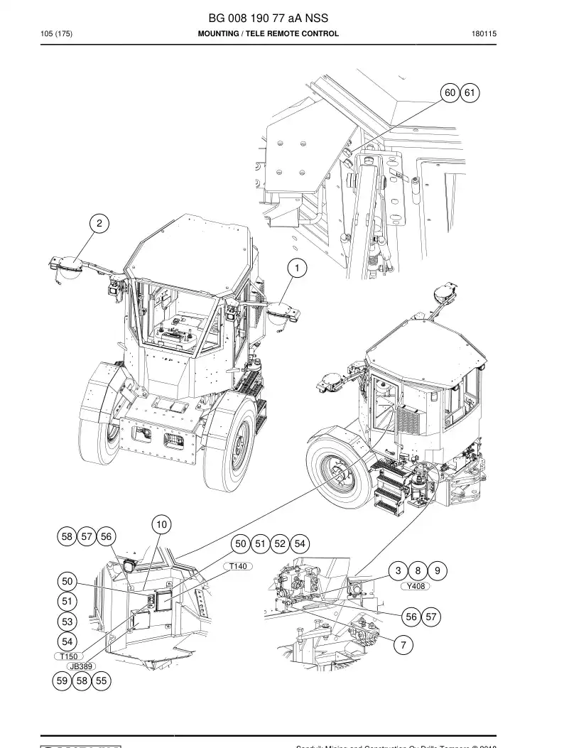 BG00819077a BG 008 190 77a Mounting - Sandvik Technical Drawing