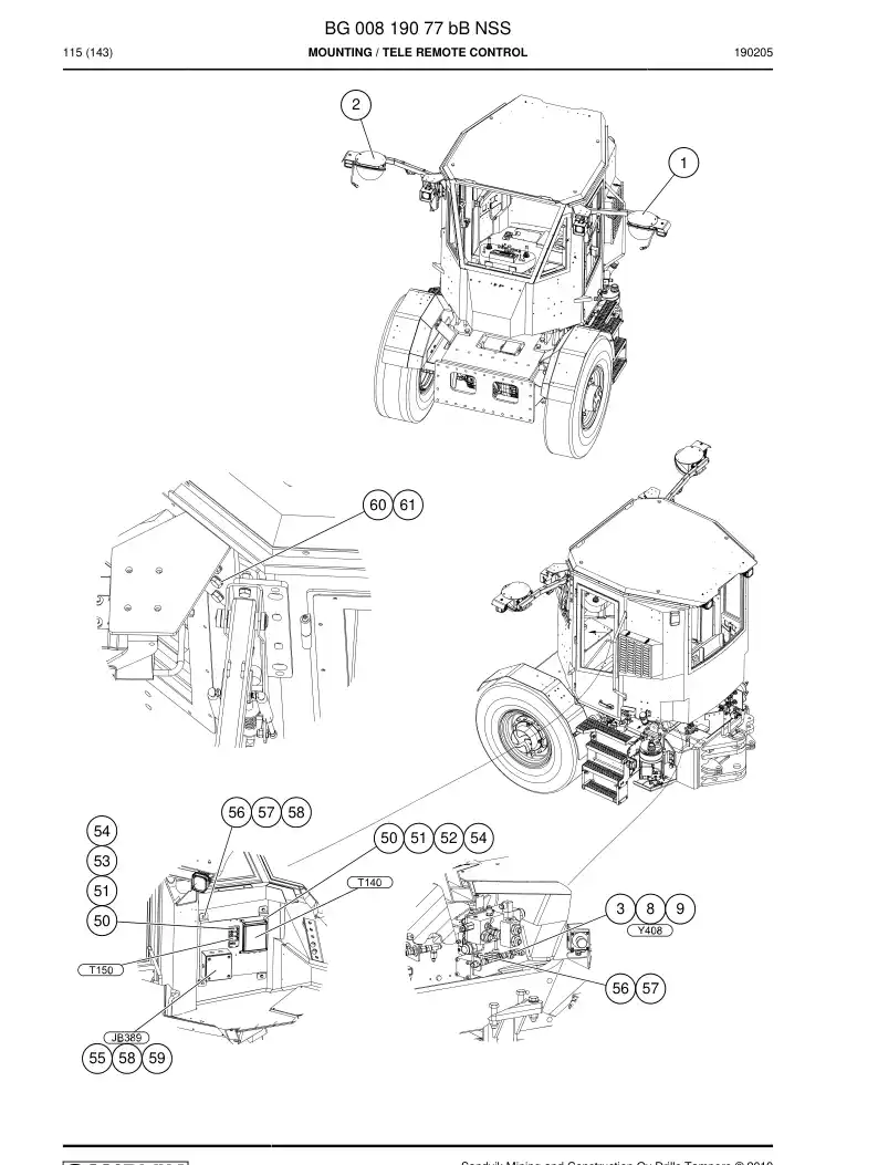 BG00819077b BG 008 190 77b Mounting - Sandvik Technical Drawing