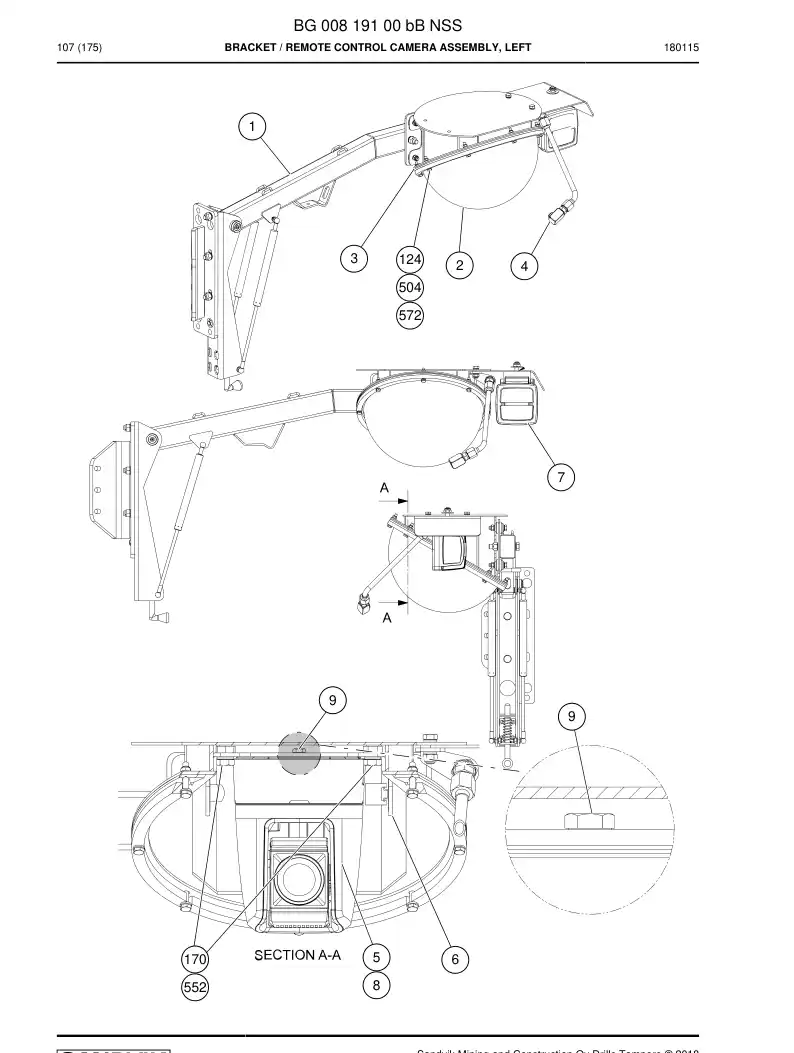 BG00819100b BG 008 191 00b SOPORTE - Sandvik Technical Drawing