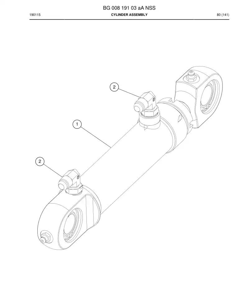 BG00819103a BG 008 191 03a Cylinder Assembly - Sandvik Technical Drawing