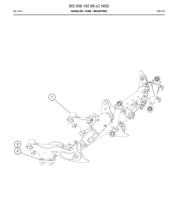BG00819289c BG 008 192 89c Handler, Tube - Sandvik Technical Drawing