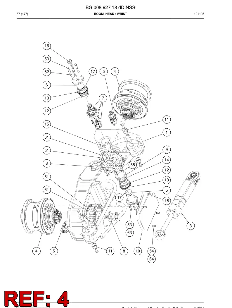 BG00819371a BG 008 193 71a Planet Gear Assembly - Sandvik Technical Drawing