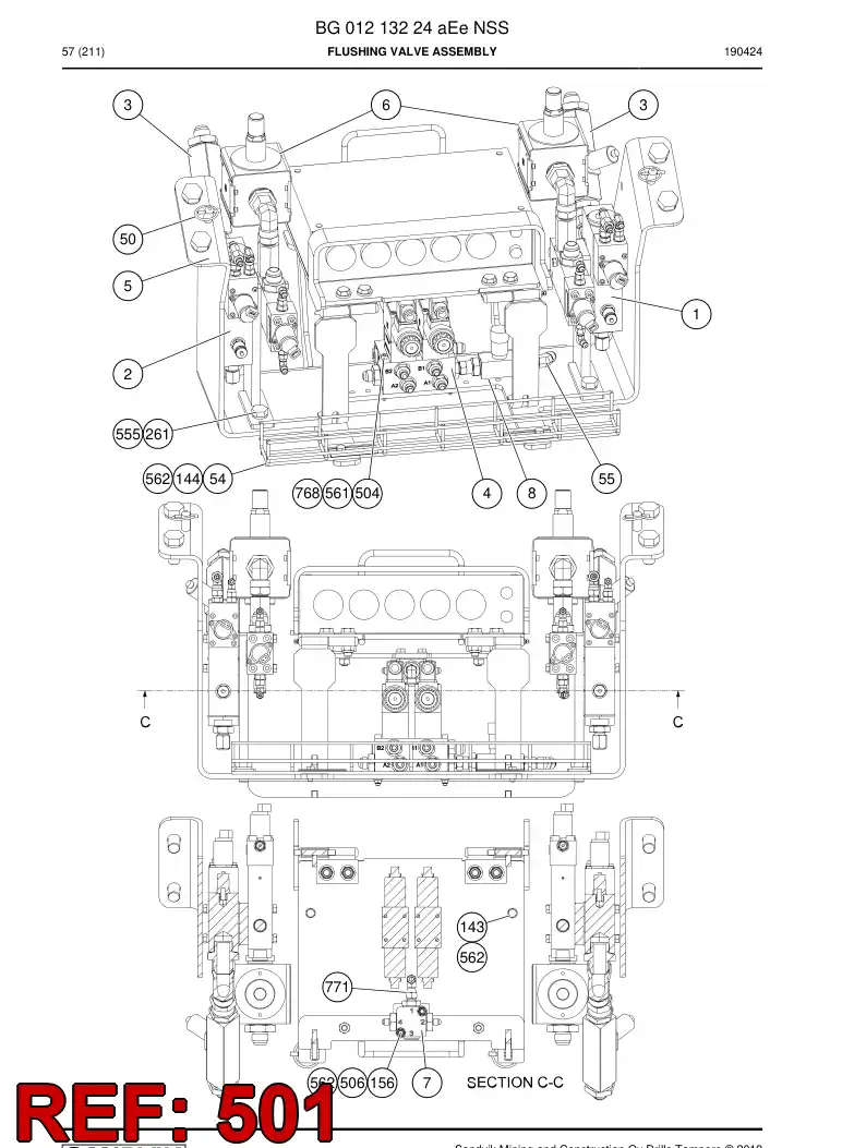 BG00819640d BG 008 196 40d Electrical Assembly - Sandvik Technical Drawing