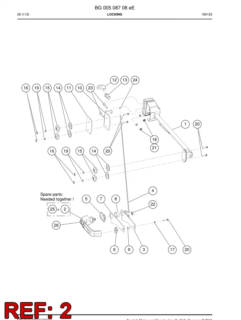 BG00819678a BG 008 196 78a Lock - Sandvik Technical Drawing