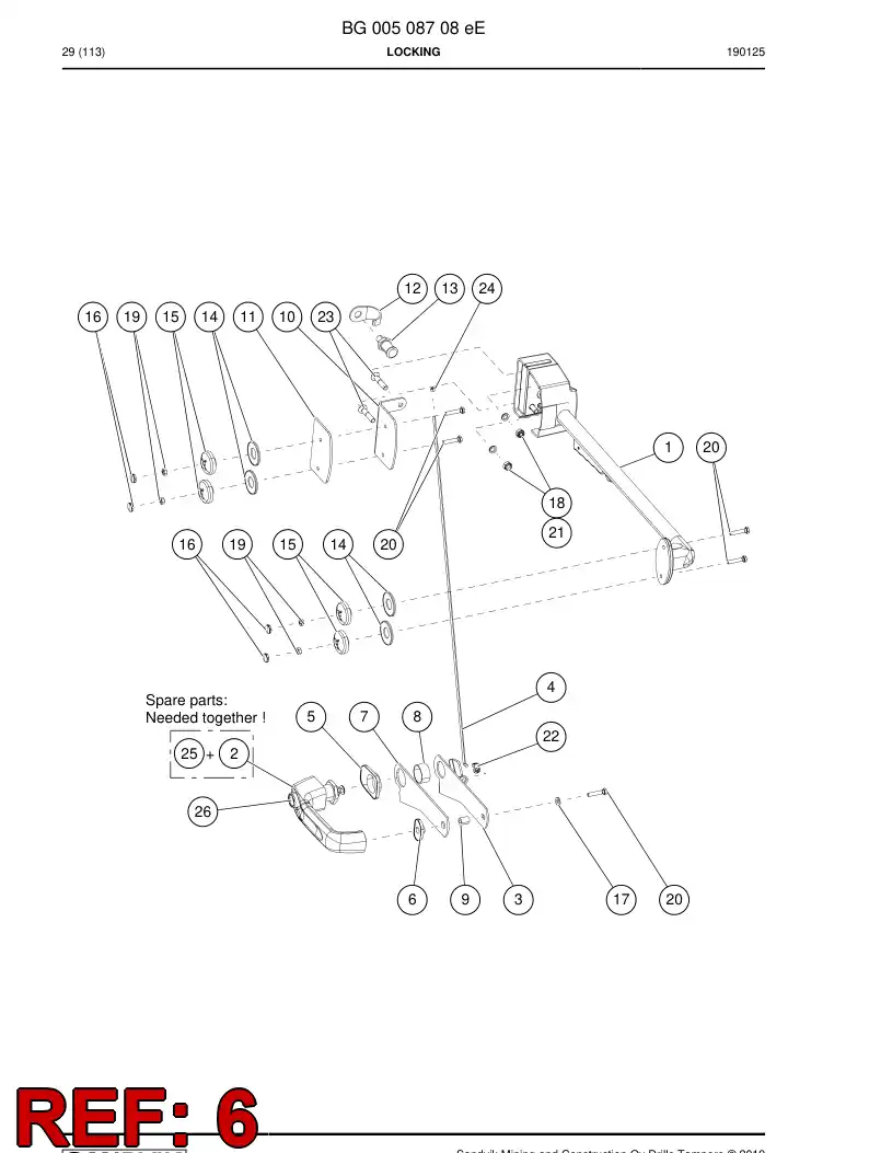 BG00819692a BG 008 196 92a Gasket, Rubber - Sandvik Technical Drawing