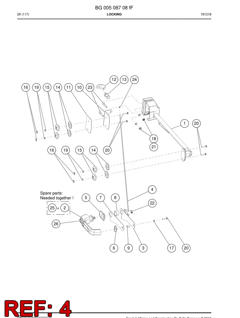 BG00819733b BG 008 197 33b Rod, Connecting - Sandvik Technical Drawing