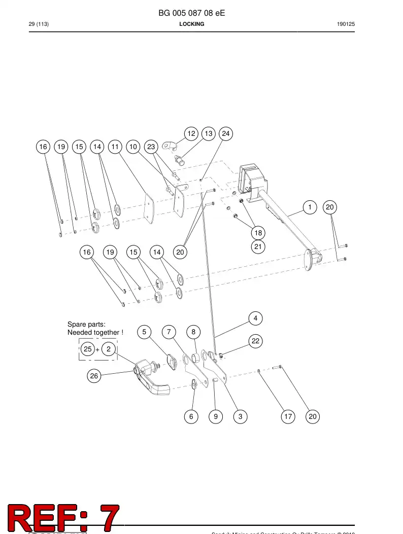 BG00819735a BG 008 197 35a Gasket, Rubber - Sandvik Technical Drawing