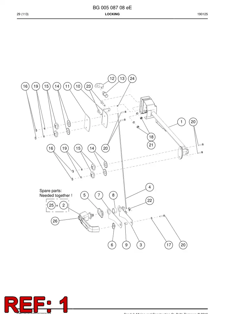 BG00819781a BG 008 197 81a Lock - Sandvik Technical Drawing
