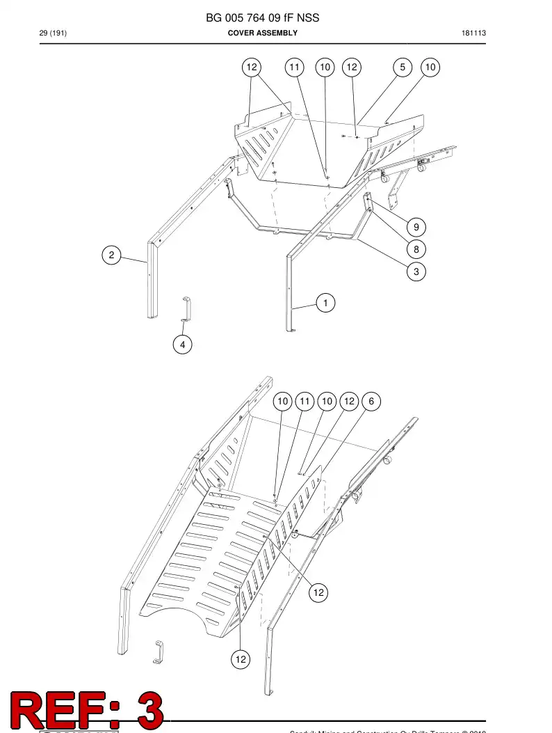 BG00819949a BG 008 199 49a Frame, Backing - Sandvik Technical Drawing