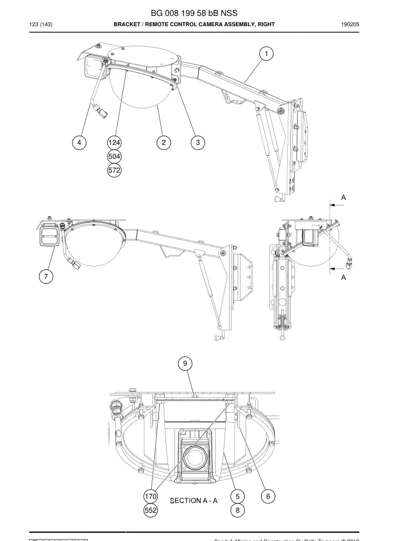 BG00819958b BG 008 199 58b Bracket - Sandvik Technical Drawing