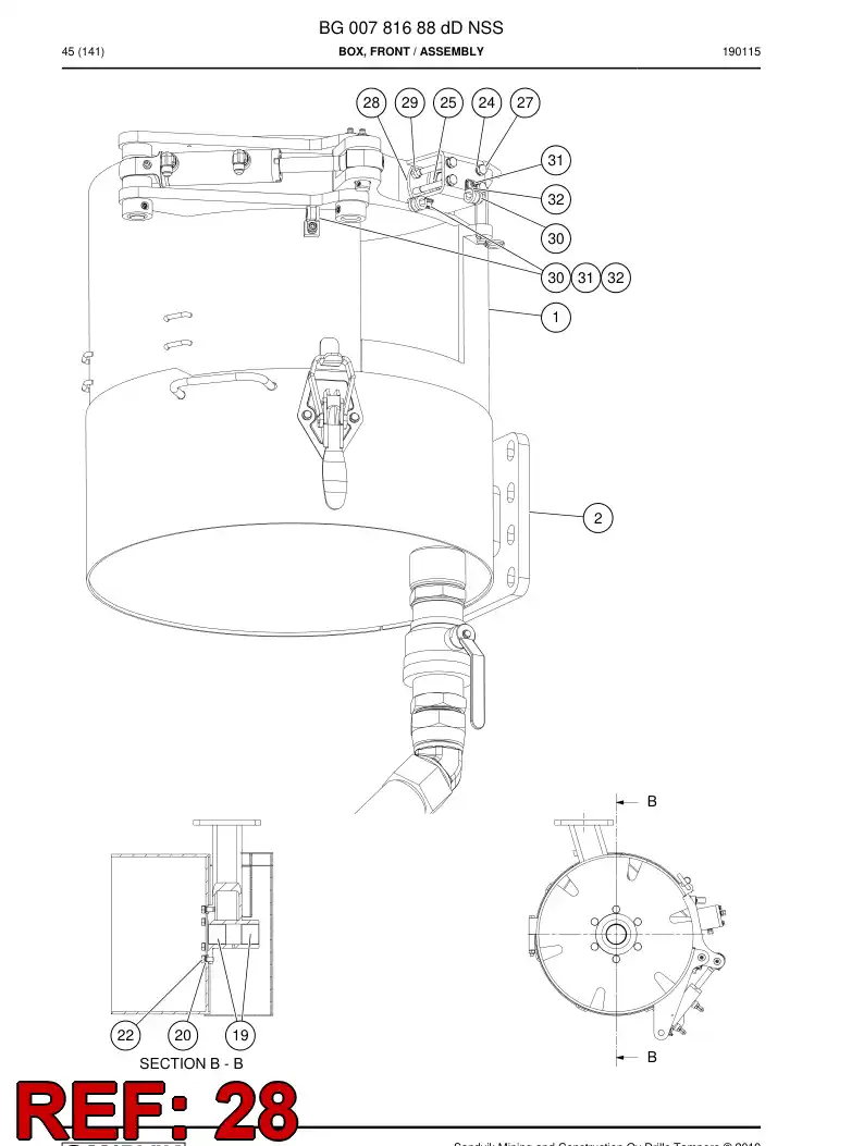 BG00820085a BG 008 200 85a Adapter - Sandvik Technical Drawing
