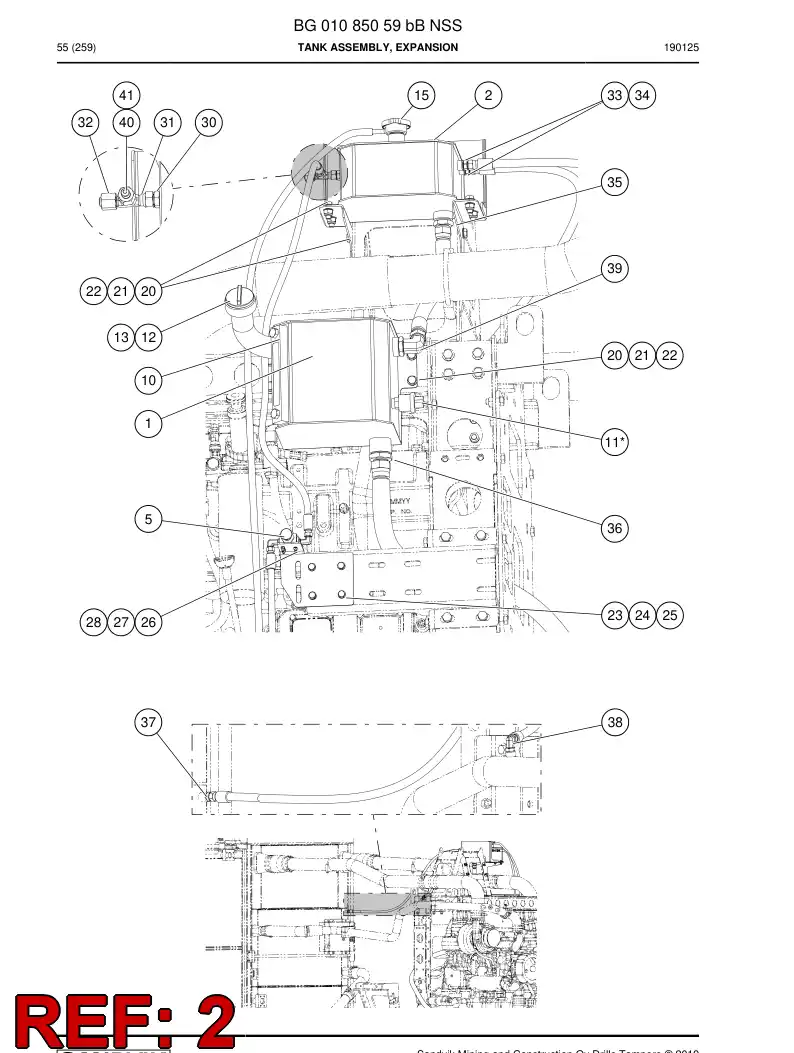 BG00820466a BG 008 204 66a Tank, Expansion - Sandvik Technical Drawing
