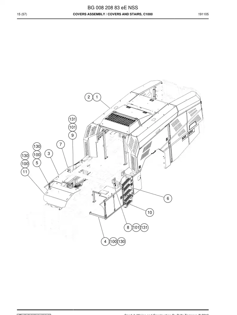 BG00820883e BG 008 208 83e Covers Assembly - Sandvik Technical Drawing