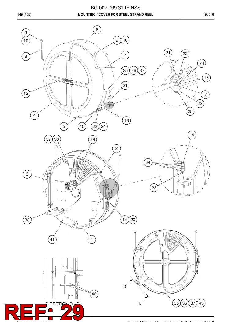 BG00820892b BG 008 208 92b Plate, Cover - Sandvik Technical Drawing
