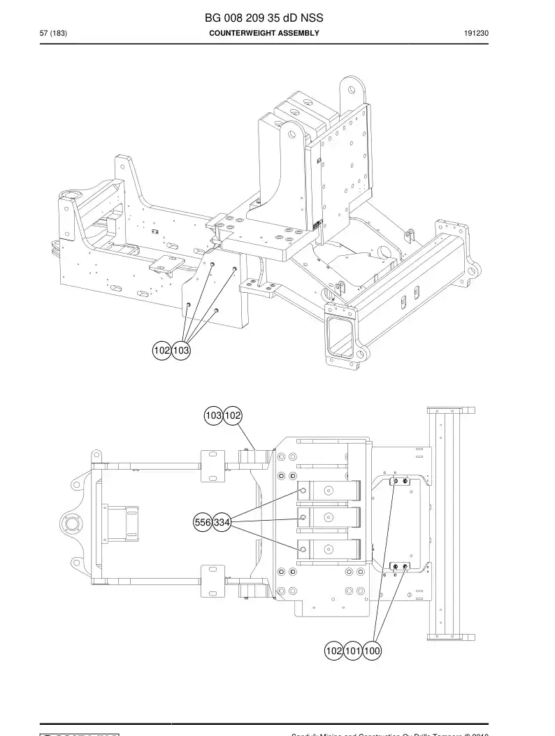 BG00820935d BG 008 209 35d Counterweight Assembly - Sandvik Technical Drawing