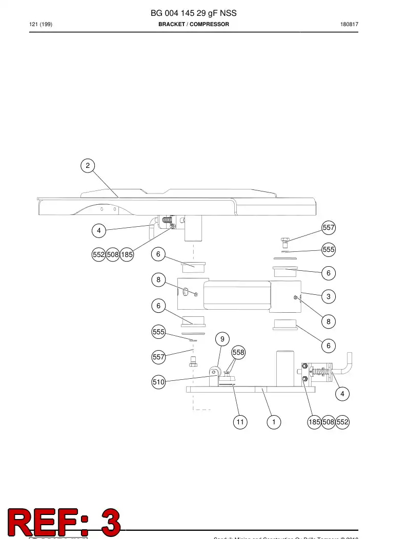 BG00821665a BG 008 216 65a Support - Sandvik Technical Drawing