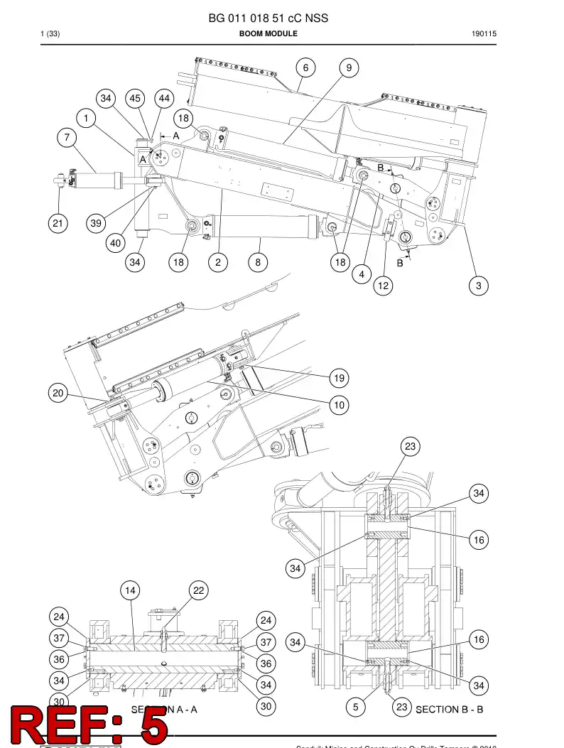 BG00821997c BG 008 219 97c Swing Arm - Sandvik Technical Drawing