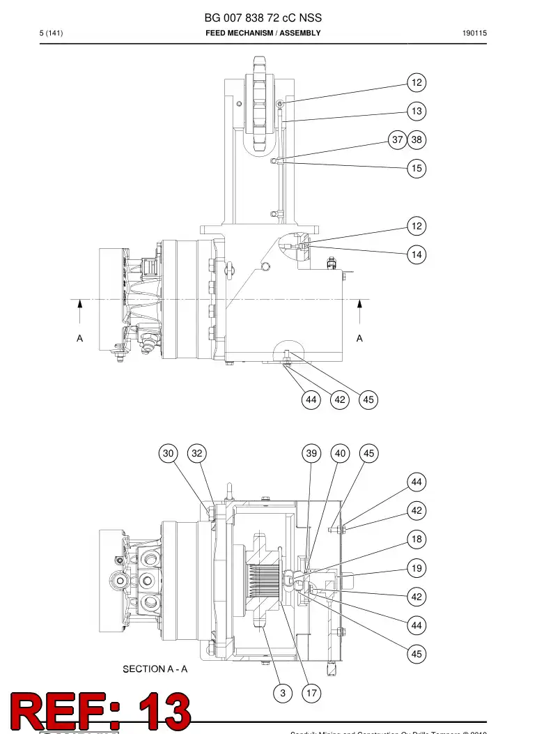 BG00822927b BG 008 229 27b Hose Assembly, Greasing - Sandvik Technical Drawing