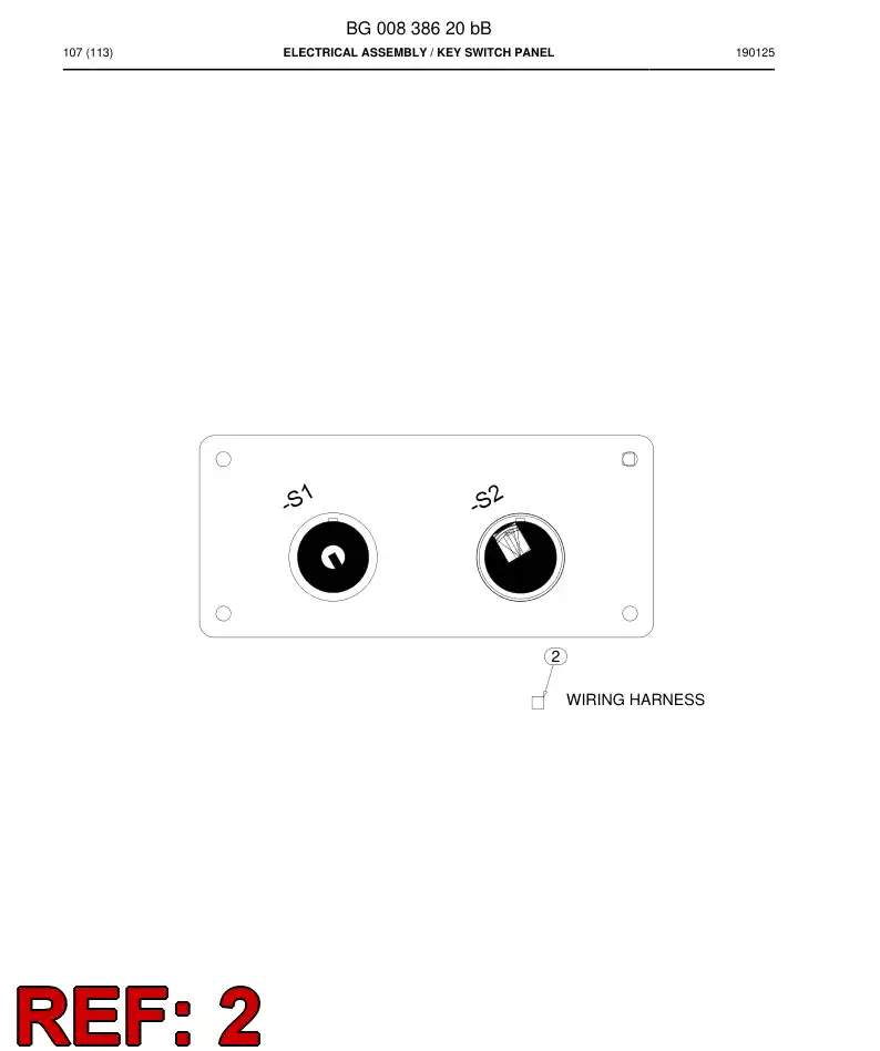 BG00823145b BG 008 231 45b Harness, Wiring - Sandvik Technical Drawing
