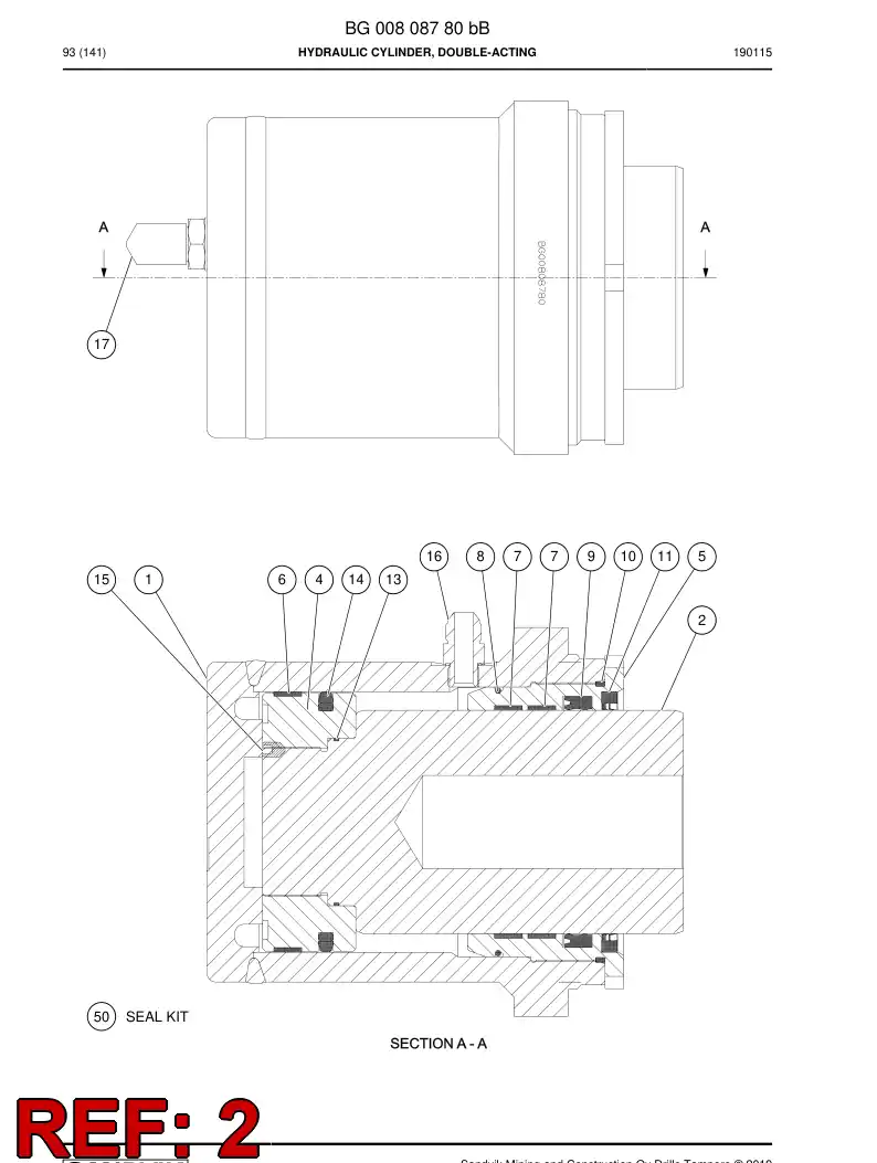 BG00824849c BG 008 248 49c Rod, PISTON - Sandvik Technical Drawing