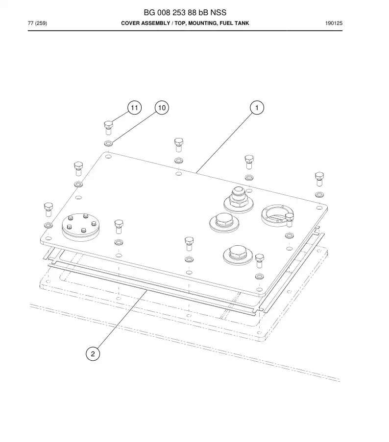 BG00825388b BG 008 253 88b Cover Assembly - Sandvik Technical Drawing