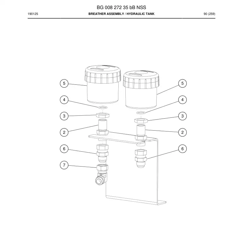 BG00827235b BG 008 272 35b Breather Assembly - Sandvik Technical Drawing