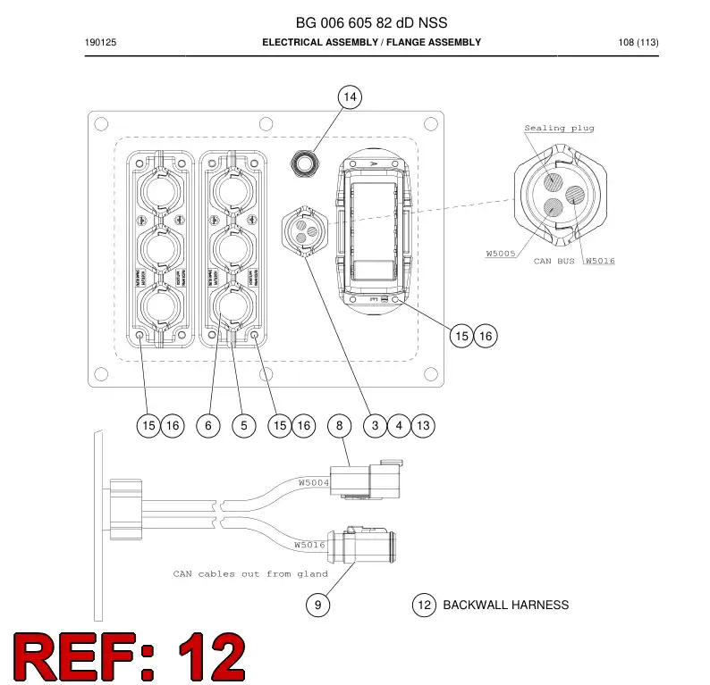 BG00827711b BG 008 277 11b Harness, Wiring - Sandvik Technical Drawing
