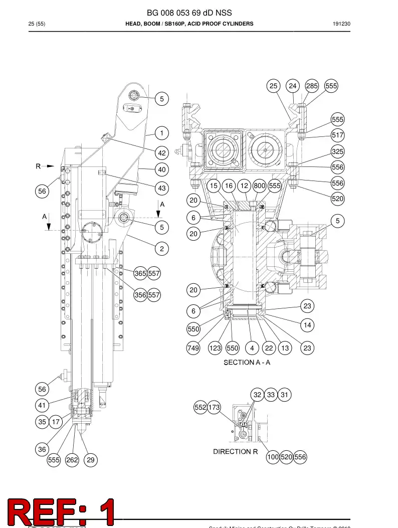 BG00828304b BG 008 283 04b Swing Piece - Sandvik Technical Drawing