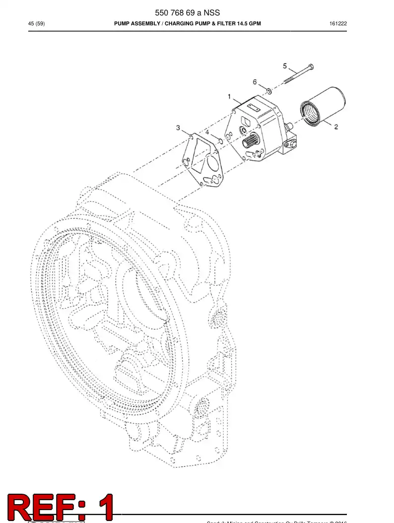 BG00828360a BG 008 283 60a Pump, Charging - Sandvik Technical Drawing