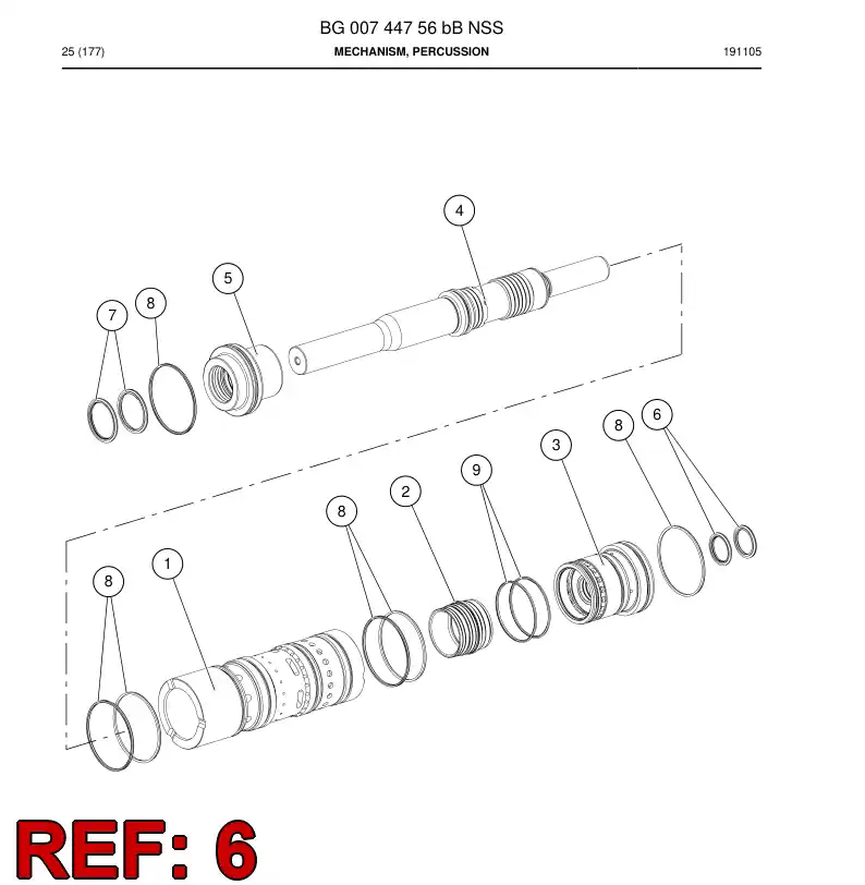 BG00828721a BG 008 287 21a Seal, Rod - Sandvik Technical Drawing