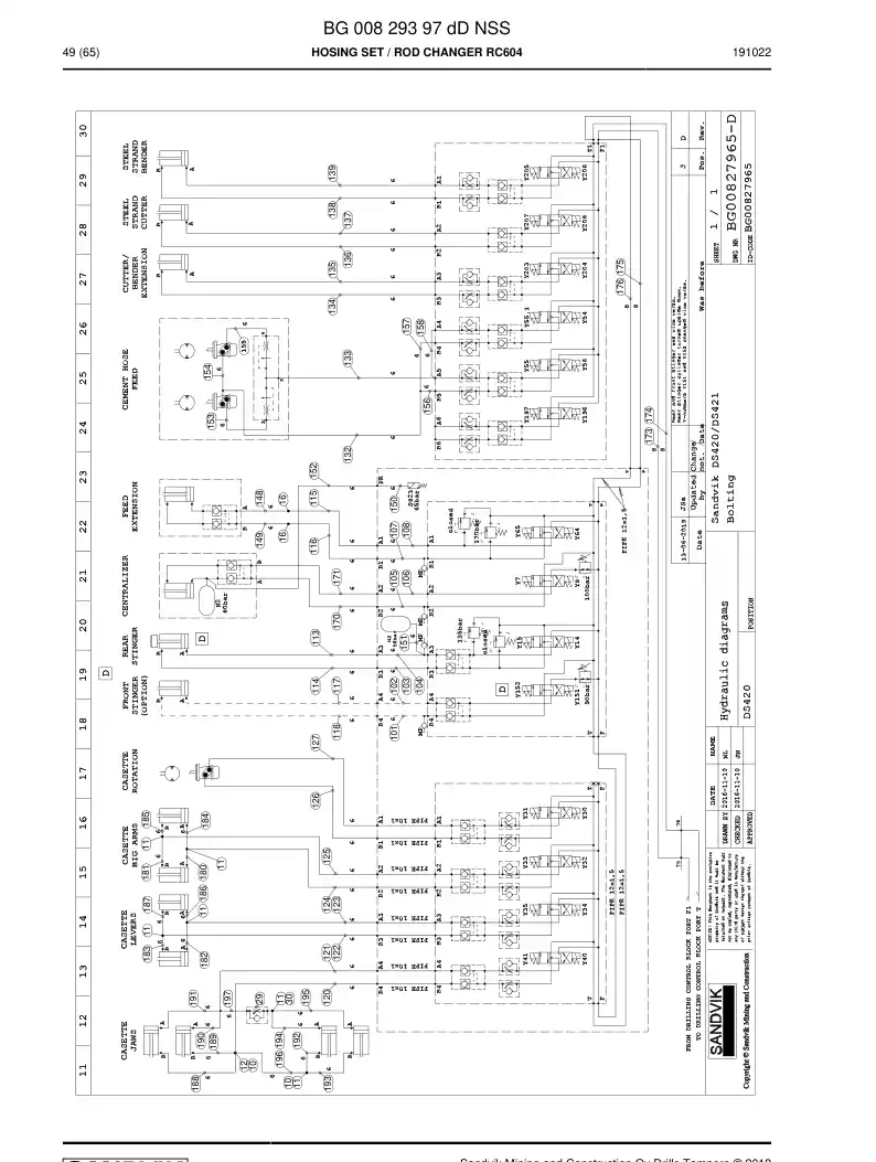 BG00829397d BG 008 293 97d HOSE SET - Sandvik Technical Drawing