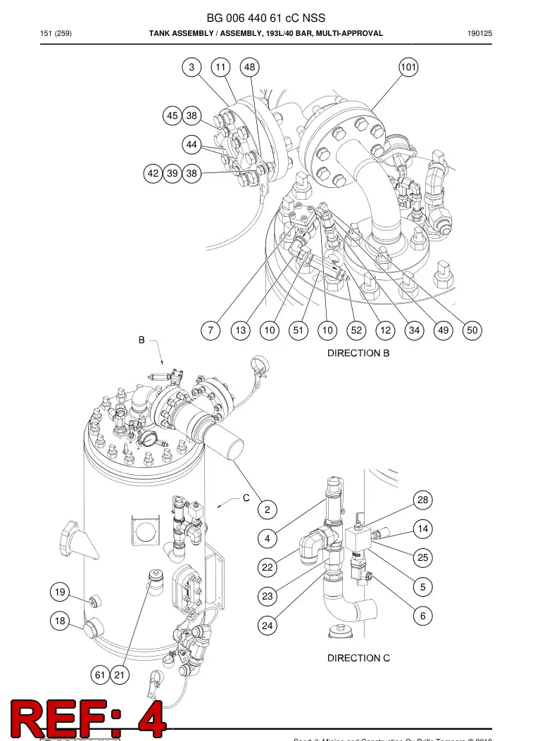 BG00830141a BG 008 301 41a Valve, Shock Load - Sandvik Technical Drawing