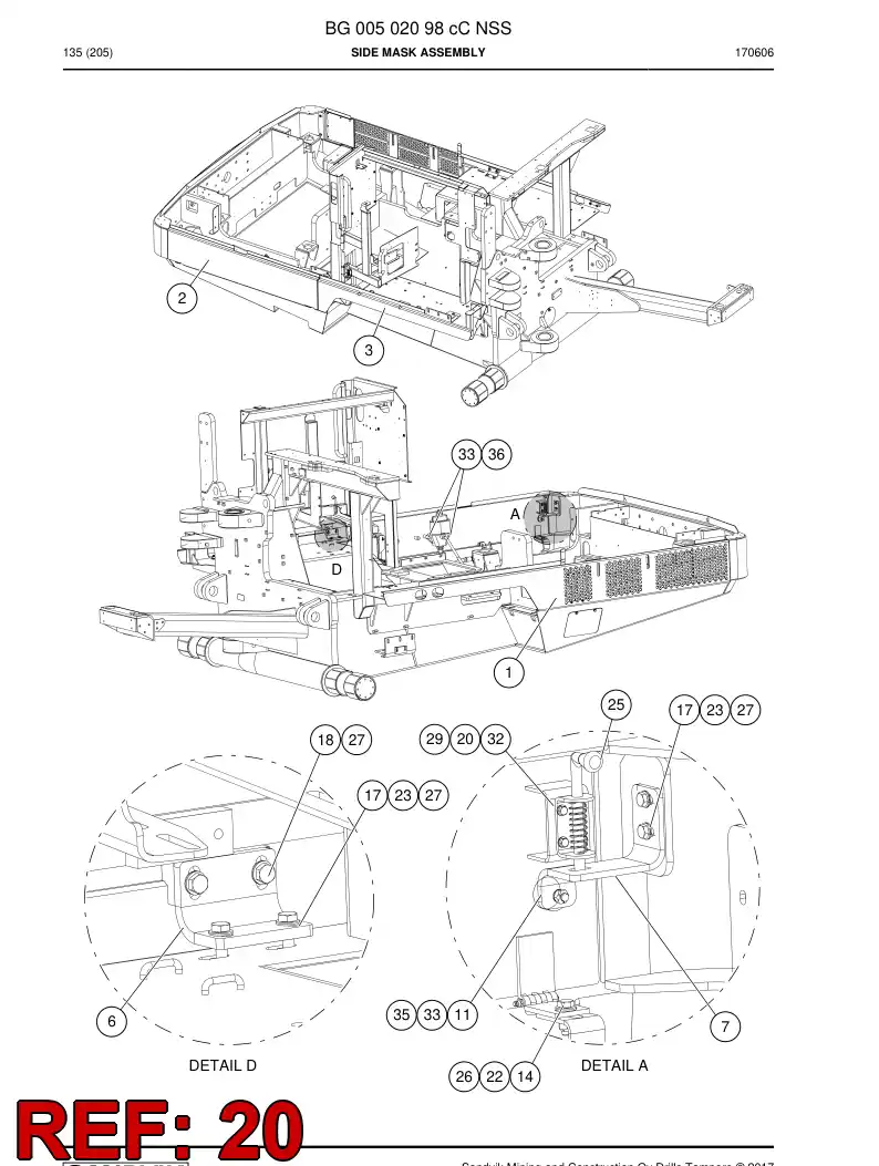 BG00830405a BG 008 304 05a Plate, Backing - Sandvik Technical Drawing