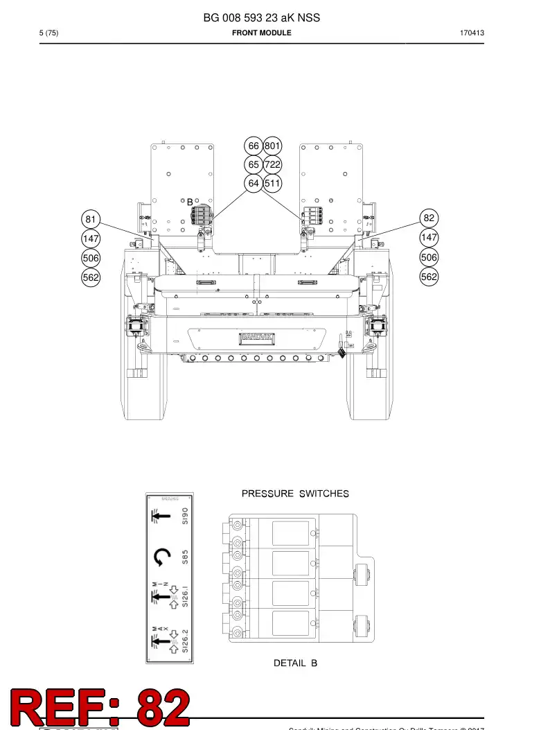 BG00830421a BG 008 304 21a Plate - Sandvik Technical Drawing
