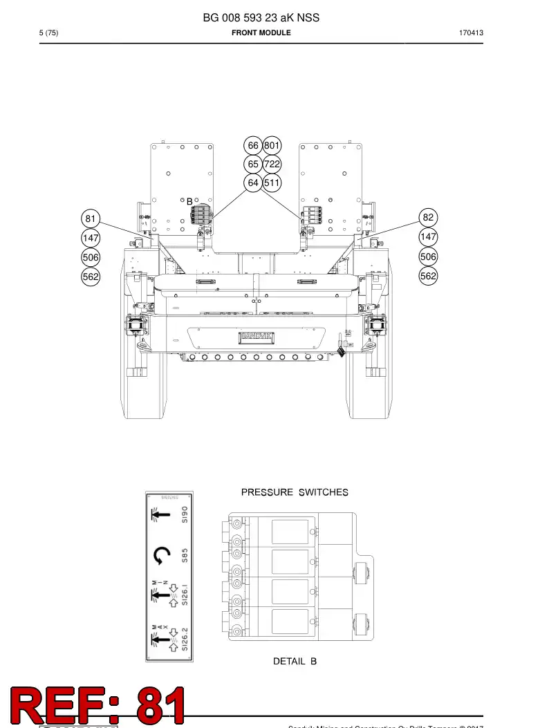 BG00832859a BG 008 328 59a Plate - Sandvik Technical Drawing