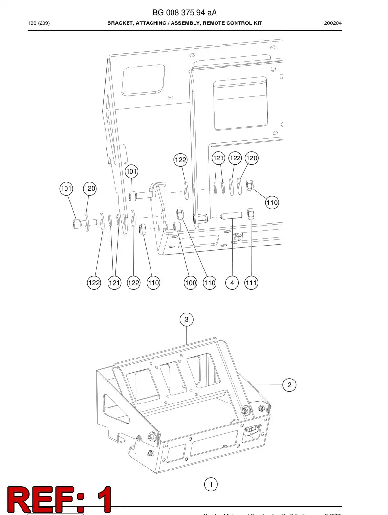 BG00834228a BG 008 342 28a Plate, Attachment - Sandvik Technical Drawing
