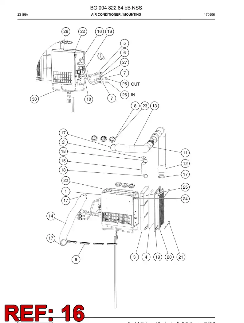 BG00834956a BG 008 349 56a Clamp, Hose - Sandvik Technical Drawing