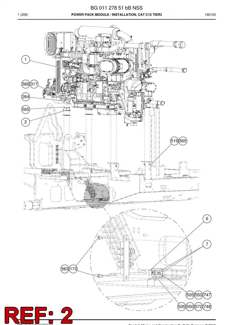 BG00835181a BG 008 351 81a Damper - Sandvik Technical Drawing