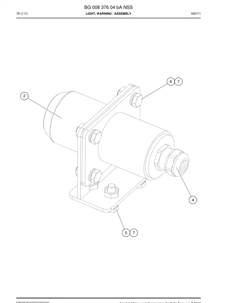 BG00837604b BG 008 376 04b Light, Warning - Sandvik Technical Drawing