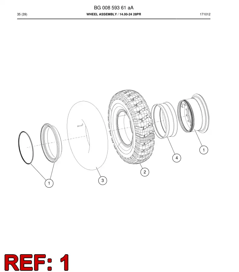 BG00837703a BG 008 377 03a Rim - Sandvik Technical Drawing
