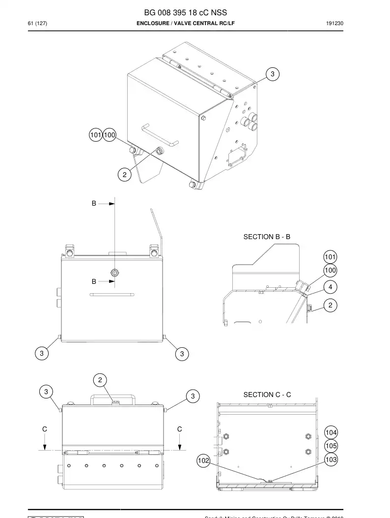 BG00839518c BG 008 395 18c Enclosure - Sandvik Technical Drawing