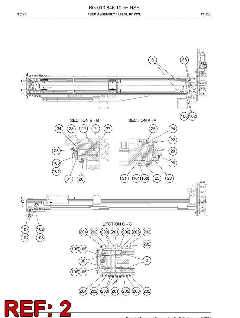 BG00840446a BG 008 404 46a Wire Rope - Sandvik Technical Drawing