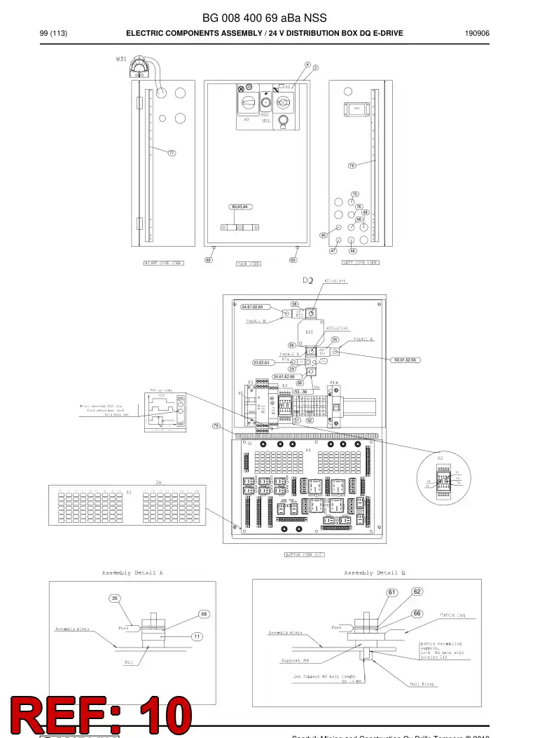 BG00840878a BG 008 408 78a Electric Components Assembly - Sandvik Technical Drawing