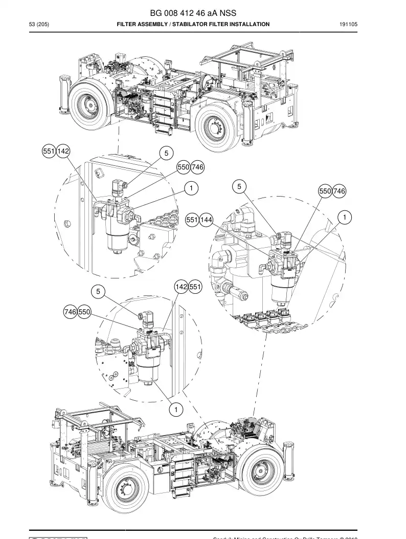 BG00841246a BG 008 412 46a Filter Assembly - Sandvik Technical Drawing
