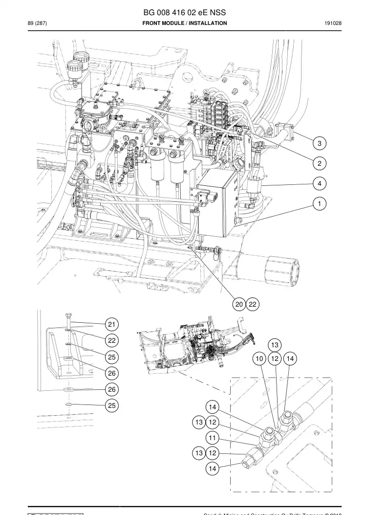 BG00841602e BG 008 416 02e Front Module - Sandvik Technical Drawing
