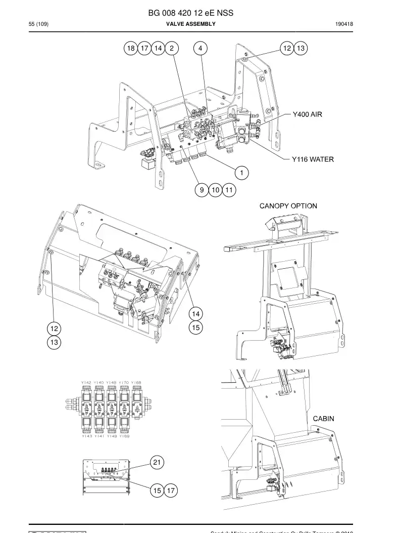 BG00842012e BG 008 420 12e Valve Assembly - Sandvik Technical Drawing