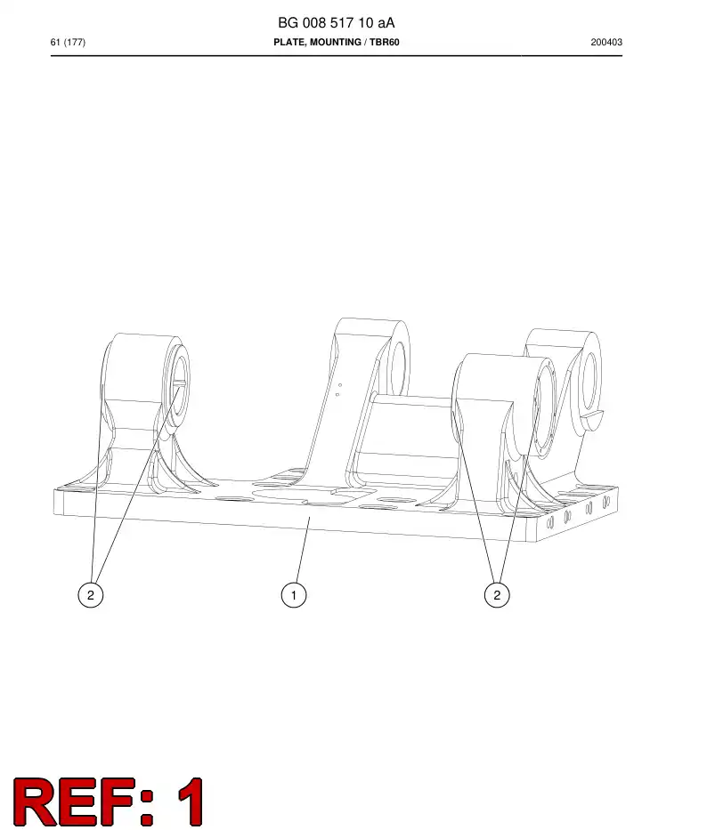 BG00843152b BG 008 431 52b Plate, Mounting - Sandvik Technical Drawing