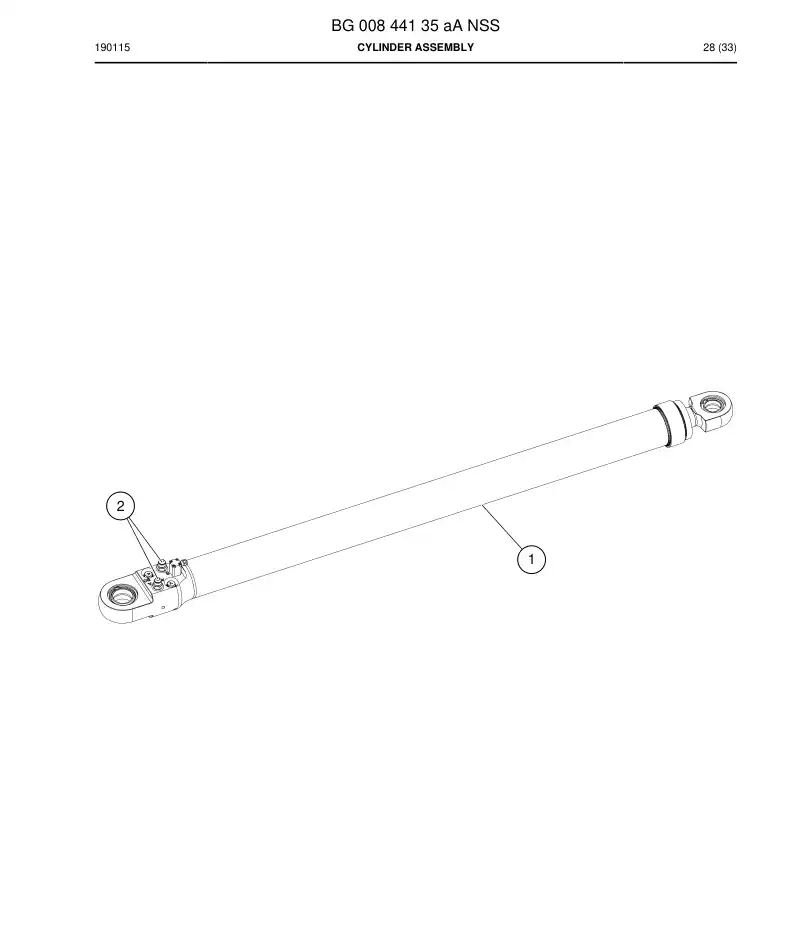BG00844135a BG 008 441 35a Cylinder Assembly - Sandvik Technical Drawing